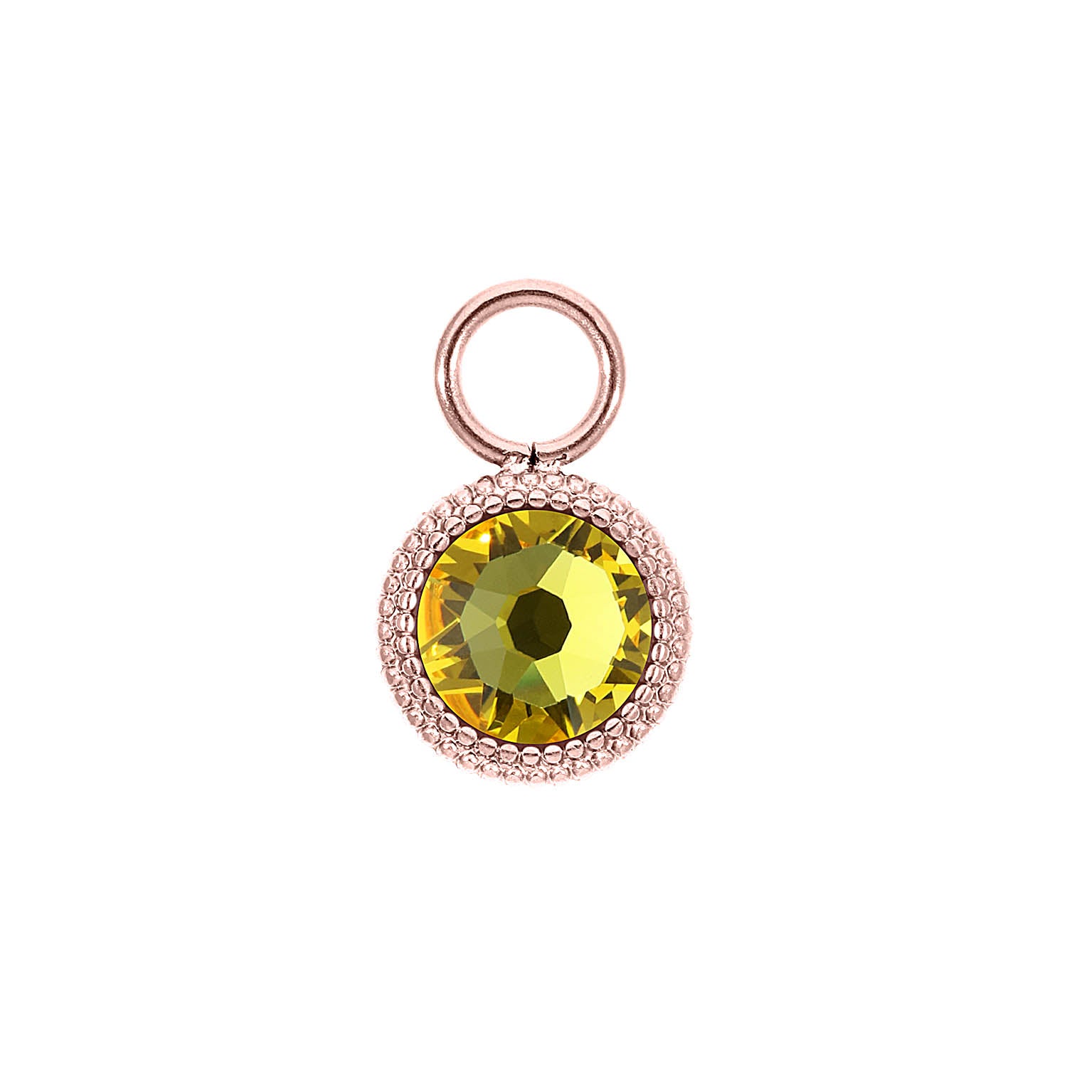 Fabero Flat Charm 10 mm - Roségold light topaz
