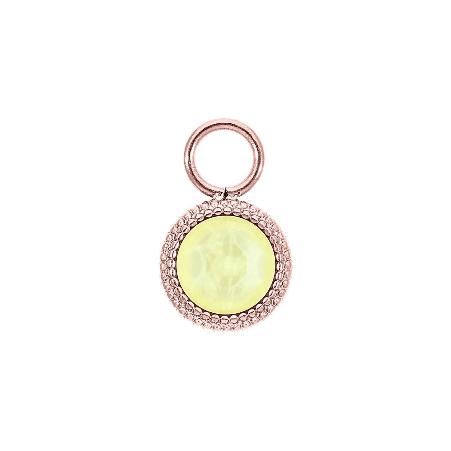 Fabero Flat Charm 10 mm - Roségold crystal soft yellow ignite