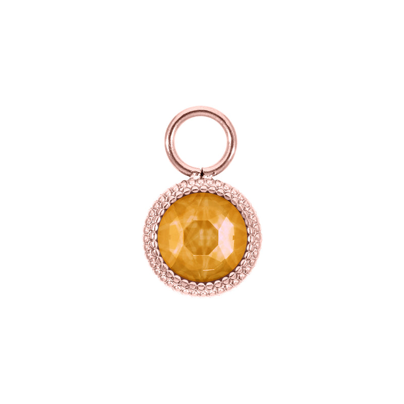 Fabero Flat Charm 10 mm - Roségold Crystal Mango Ignite
