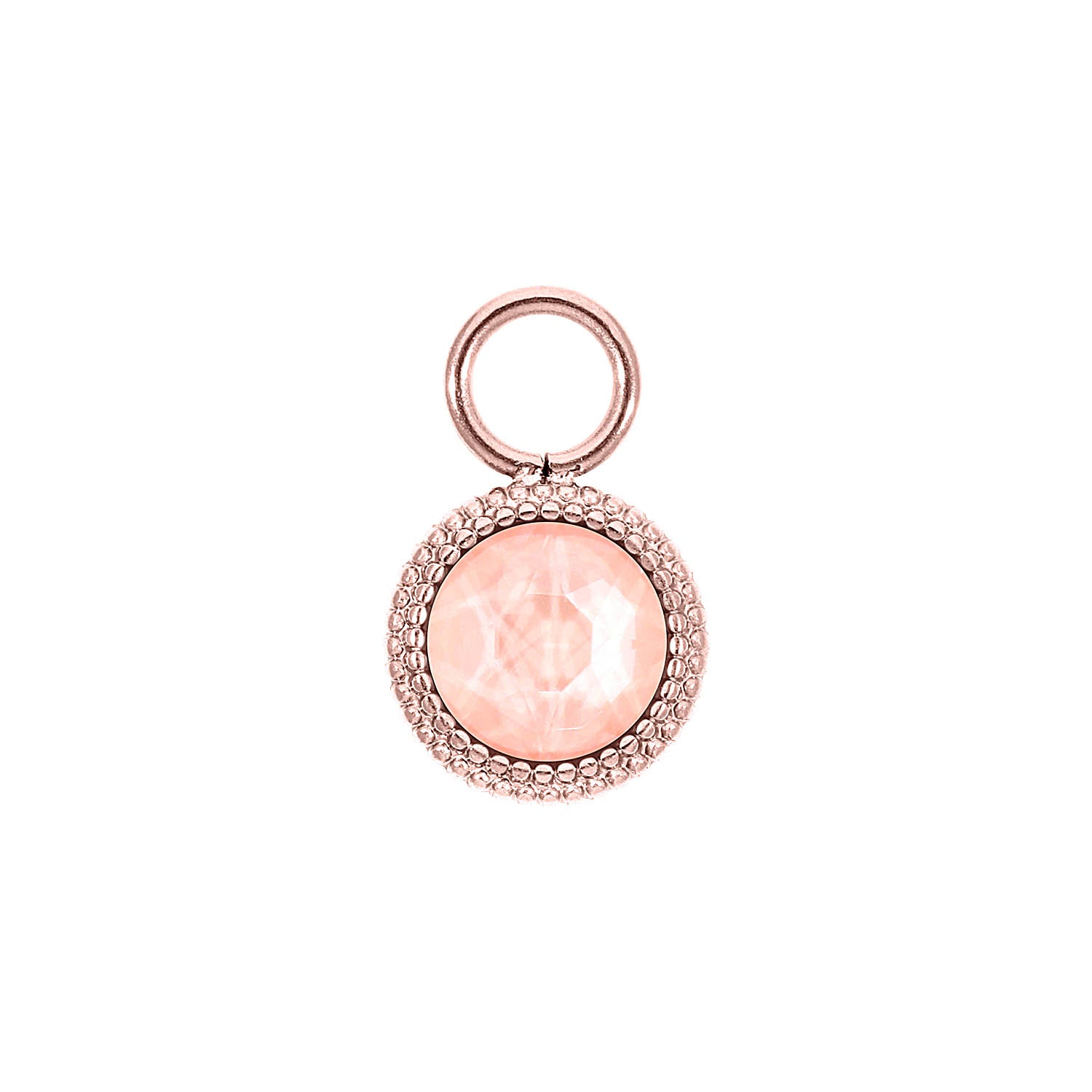 Fabero Flat Charm 10 mm - Roségold Crystal Flamingo Ignite