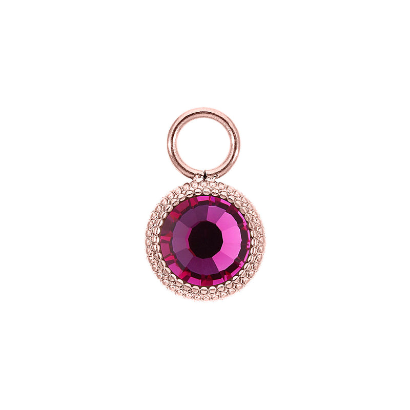 Fabero Flat Charm 10 mm - Roségold fuchsia