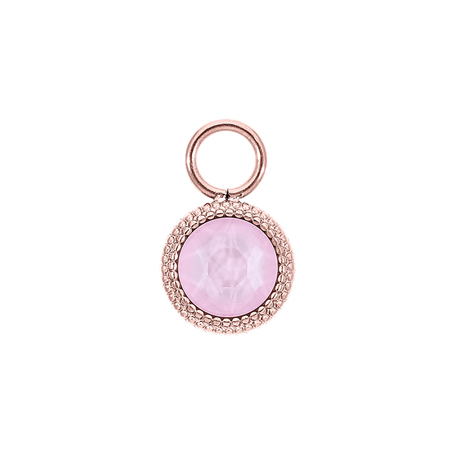 Fabero Flat Charm 10 mm - Roségold crystal soft rose ignite