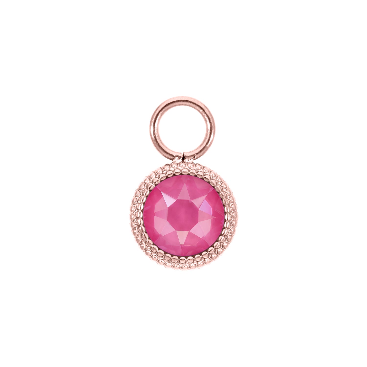 Fabero Flat Charm 10 mm - Roségold Crystal Dahlia Ignite