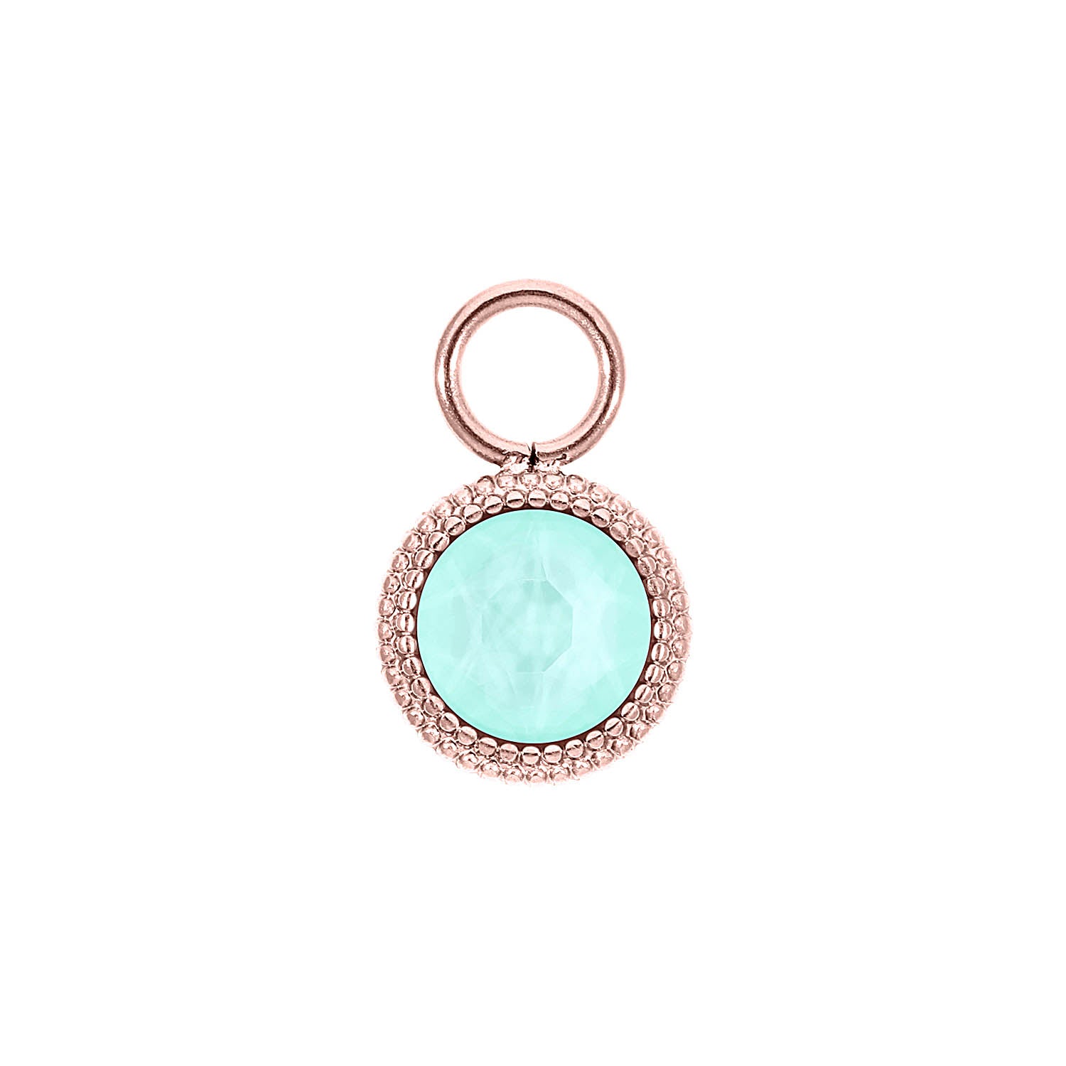 Fabero Flat Charm 10 mm - Roségold crystal soft mint ignite