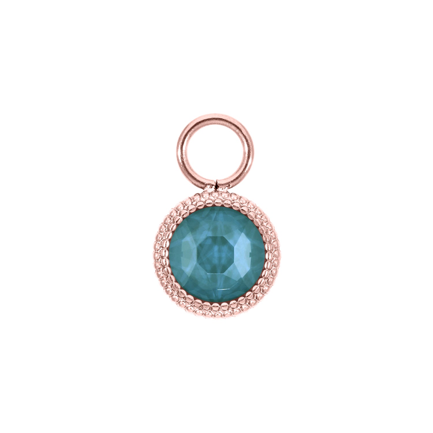 Fabero Flat Charm 10 mm - Roségold Crystal Pine Green Ignite