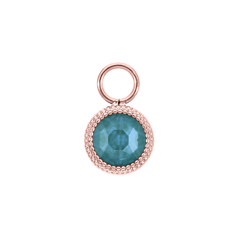 Fabero Flat Charm 10 mm - Roségold Crystal Pine Green Ignite