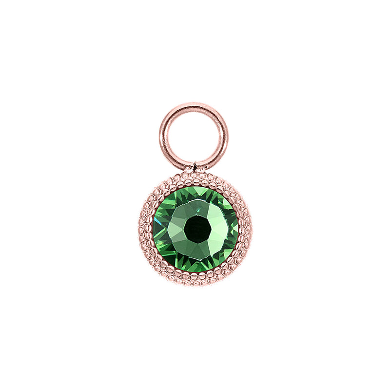 Fabero Flat Charm 10 mm - Roségold peridot
