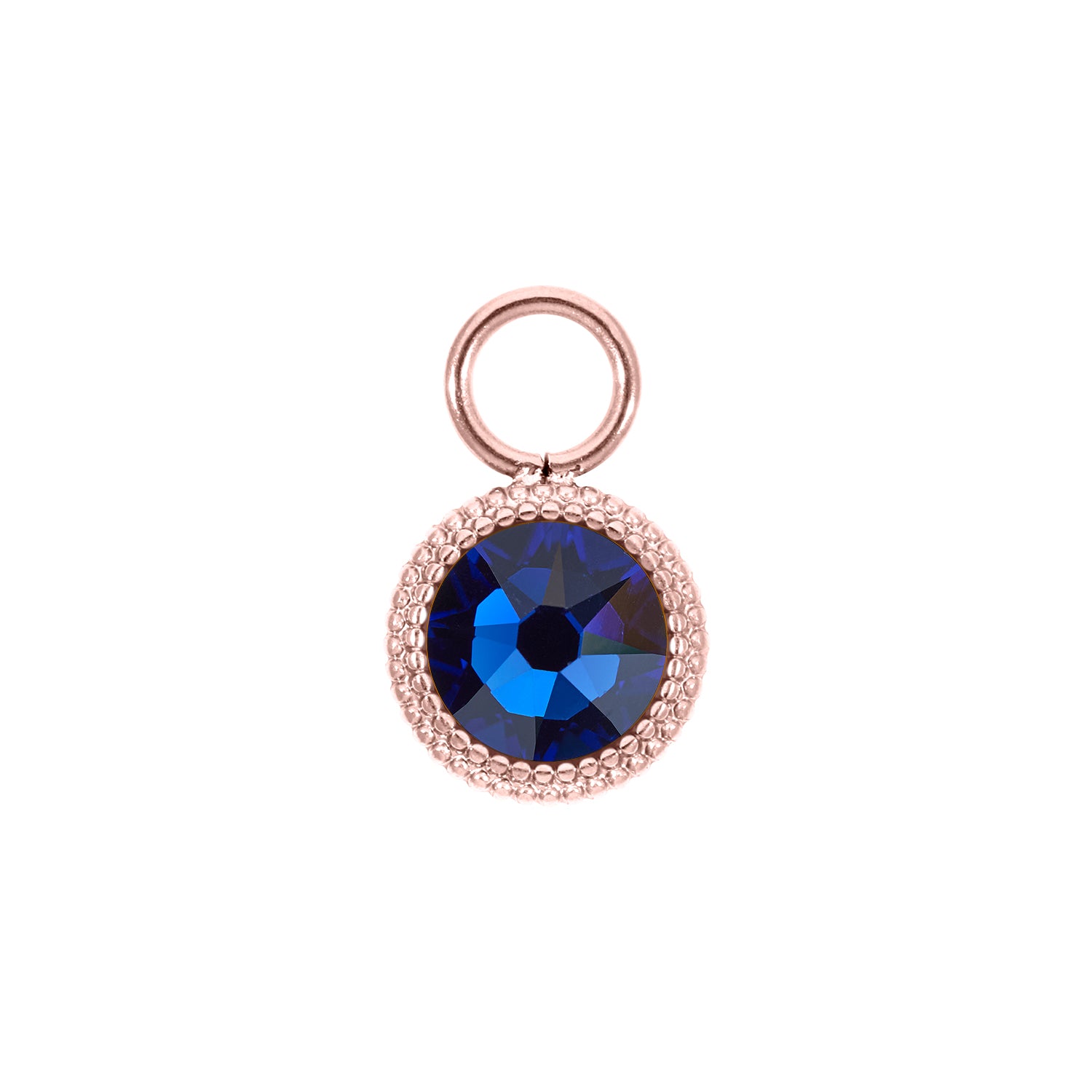 Fabero Flat Charm 10 mm - Roségold ReCreated Dark Sapphire