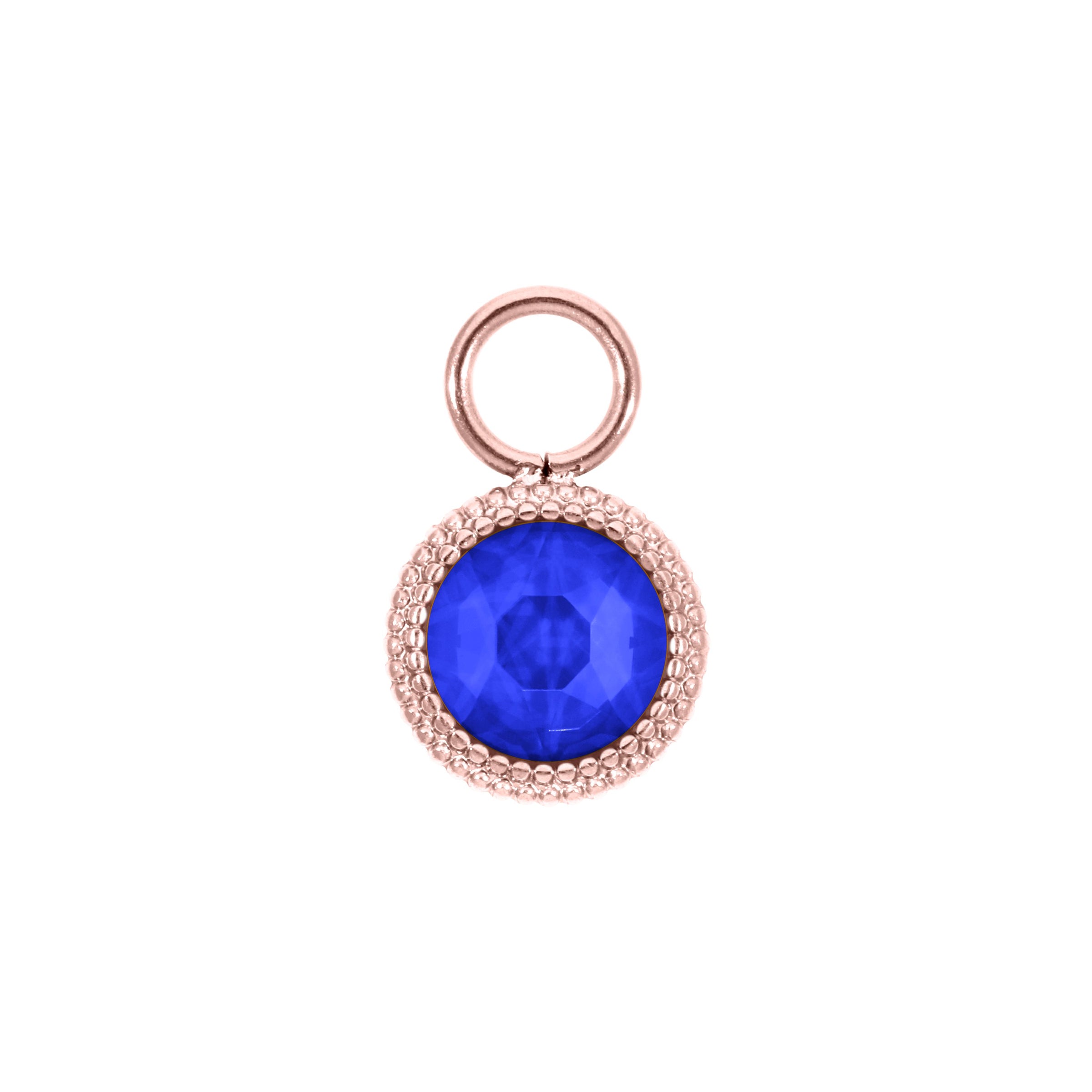 Fabero Flat Charm 10 mm - Roségold ReCreated Dark Sapphire