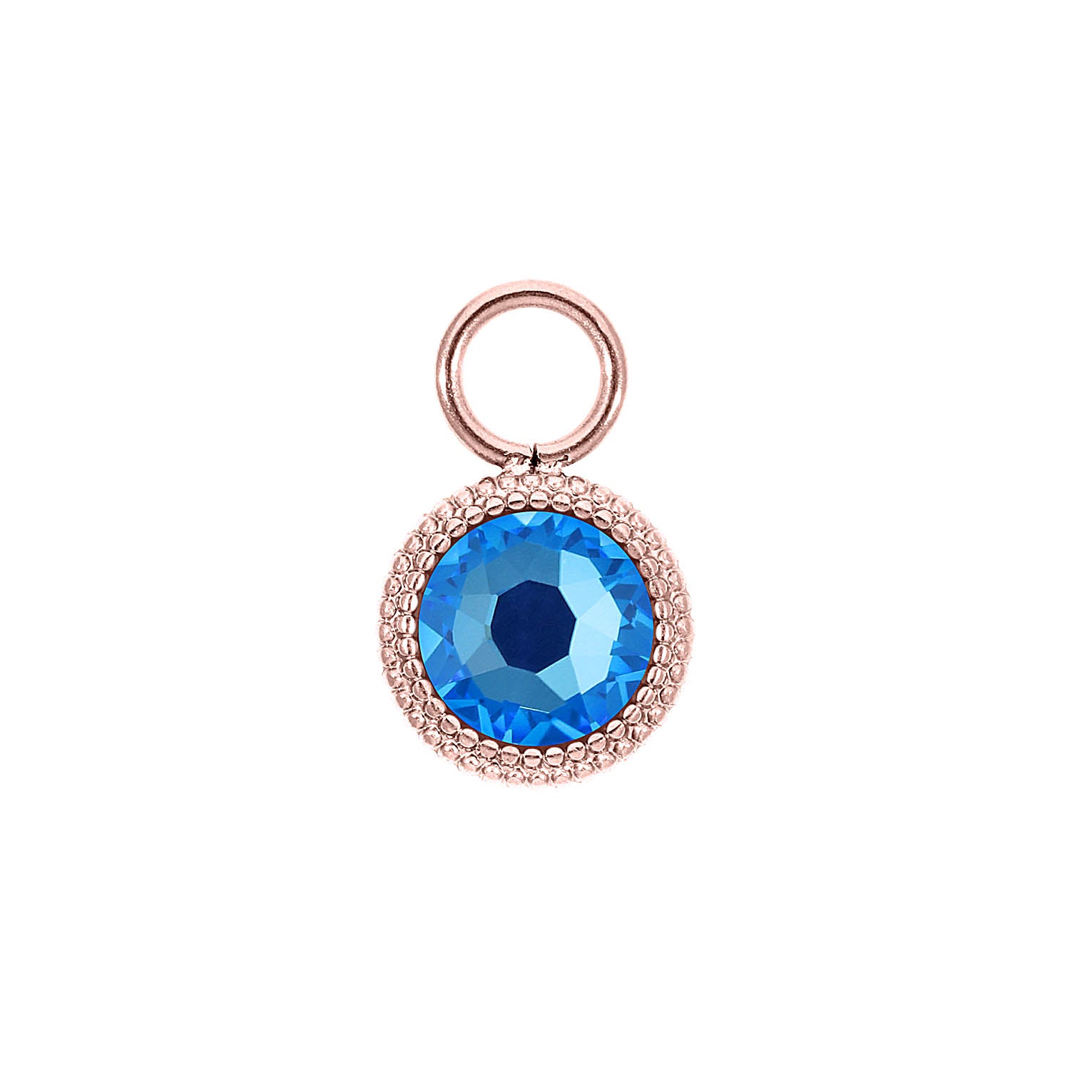 Fabero Flat Charm 10 mm - Roségold royal blue delite