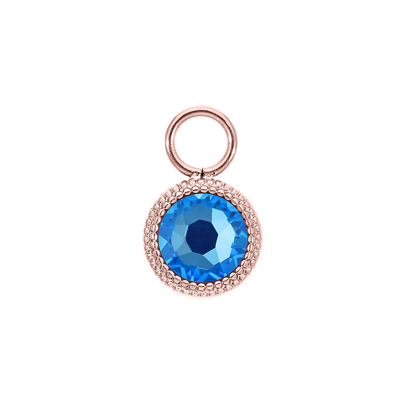 Fabero Flat Charm 10 mm - Roségold royal blue delite