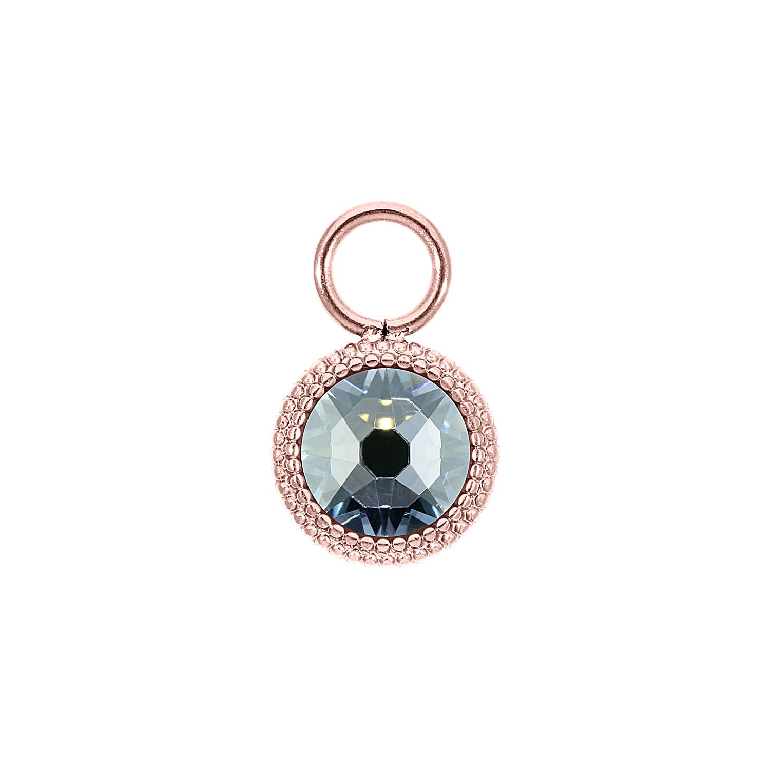 Fabero Flat Charm 10 mm - Roségold blue shade