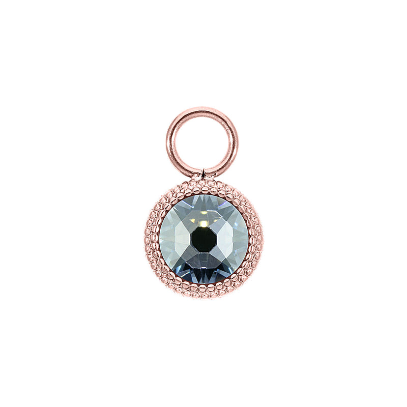Fabero Flat Charm 10 mm - Roségold blue shade