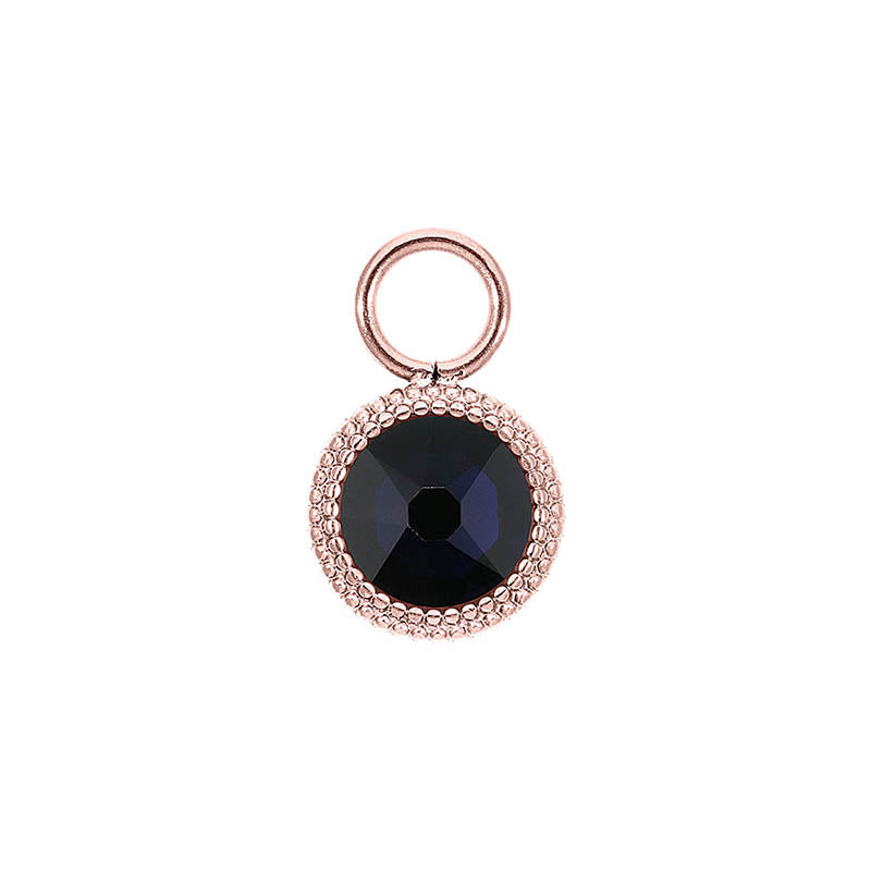 Fabero Flat Charm 10 mm - Roségold Dark Indigo