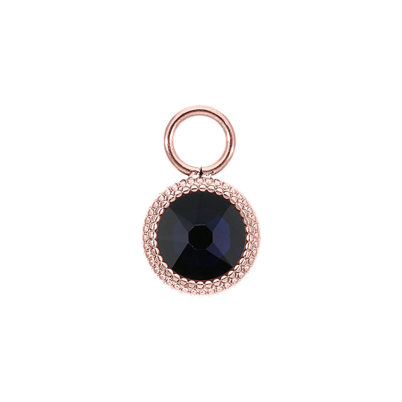 Fabero Flat Charm 10 mm - Roségold Dark Indigo