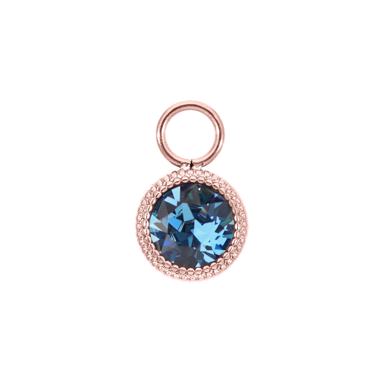 Fabero Flat Charm 10 mm - Roségold Denim Blue