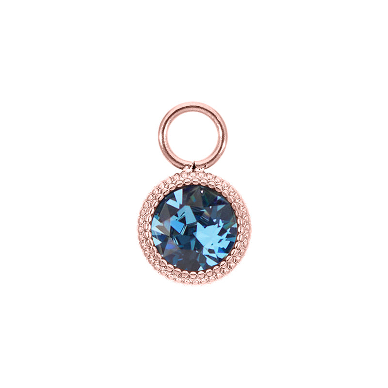 Fabero Flat Charm 10 mm - Roségold Denim Blue