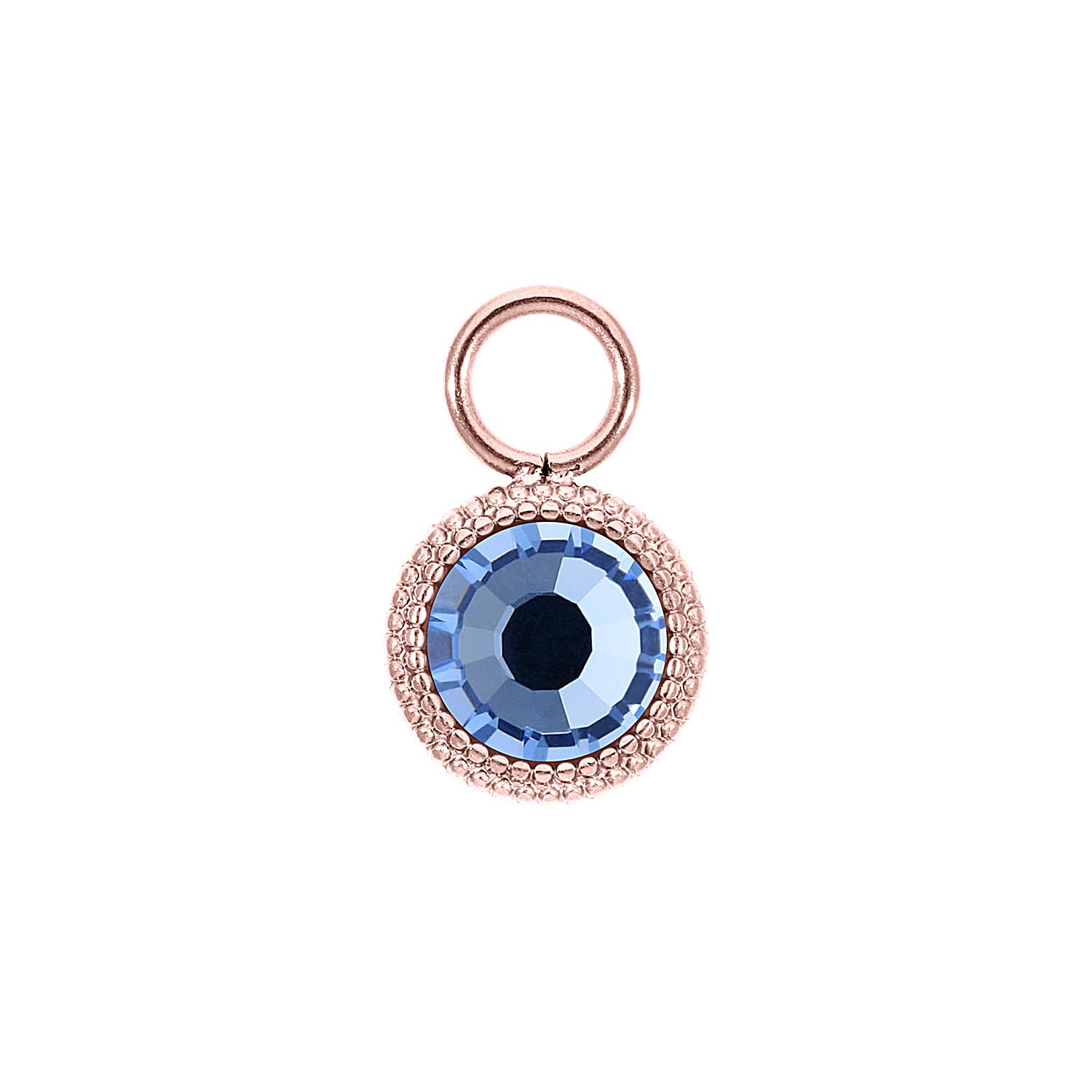 Fabero Flat Charm 10 mm - Roségold light sapphire
