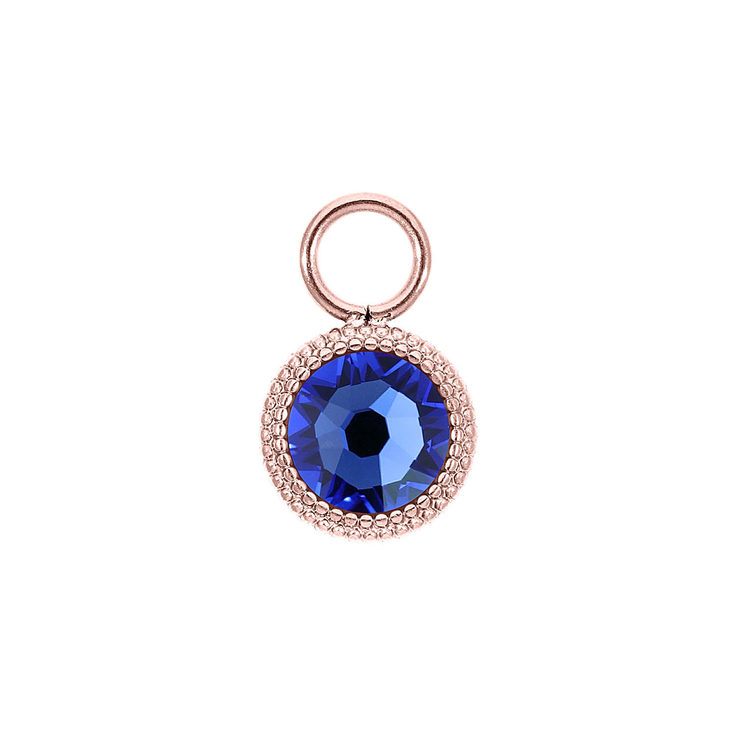 Fabero Flat Charm 10 mm - Roségold sapphire