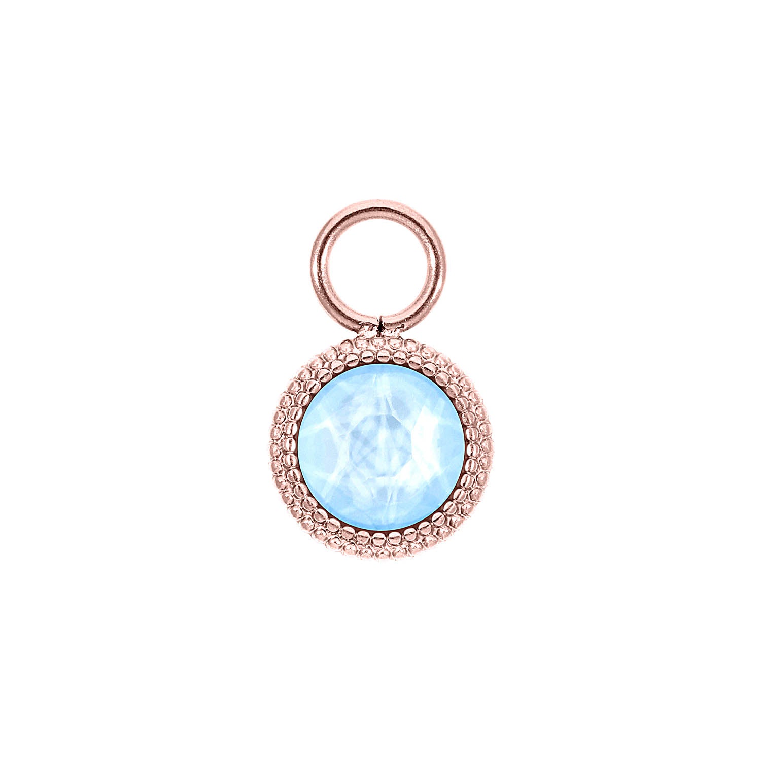 Fabero Flat Charm 10 mm - Roségold crystal sky ignite