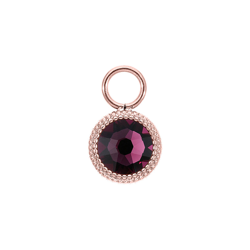 Fabero Flat Charm 10 mm - Roségold amethyst