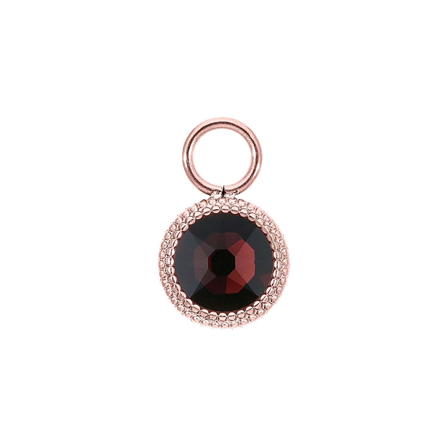 Fabero Flat Charm 10 mm - Roségold Burgundy
