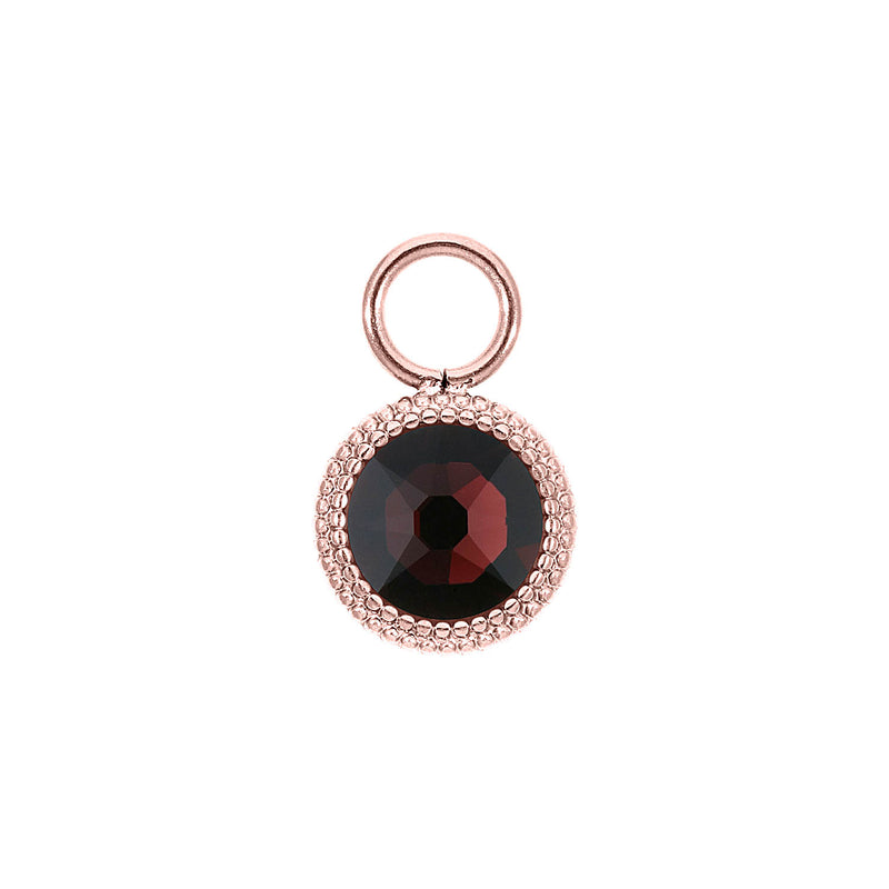 Fabero Flat Charm 10 mm - Roségold Burgundy