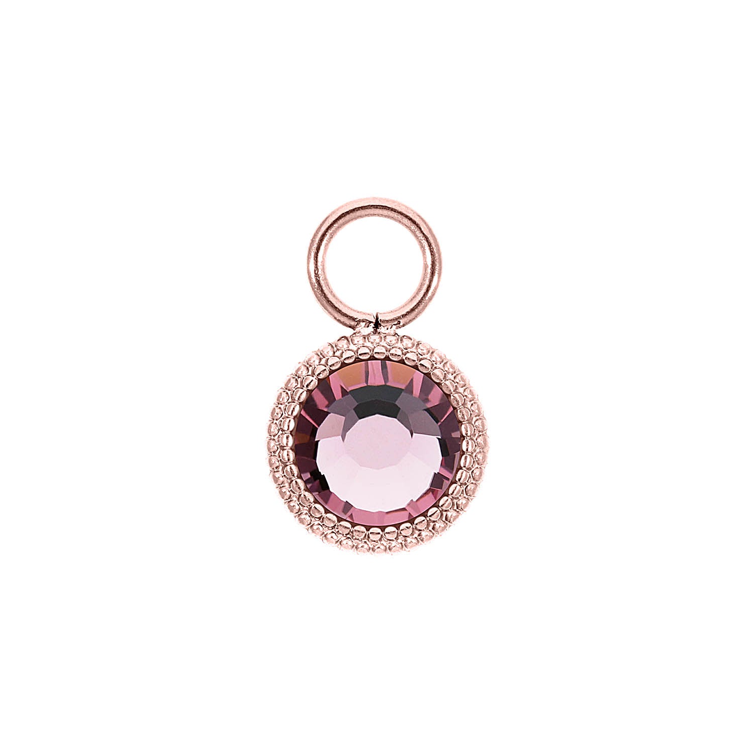 Fabero Flat Charm 10 mm - Roségold light amethyst