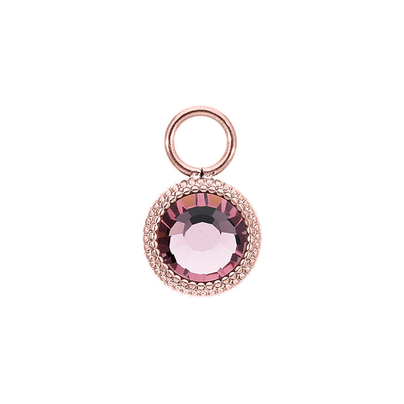 Fabero Flat Charm 10 mm - Roségold light amethyst