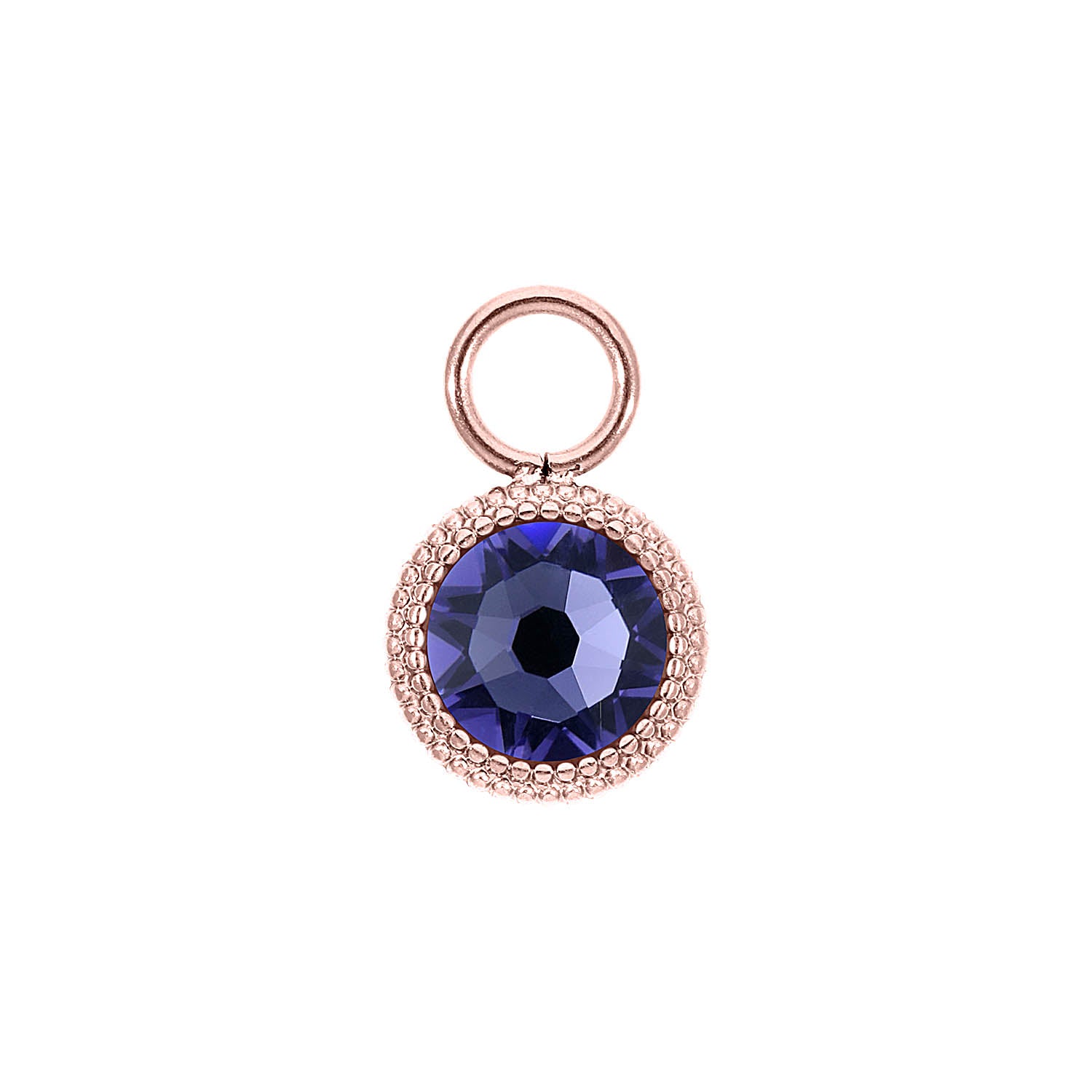 Fabero Flat Charm 10 mm - Roségold tanzanite