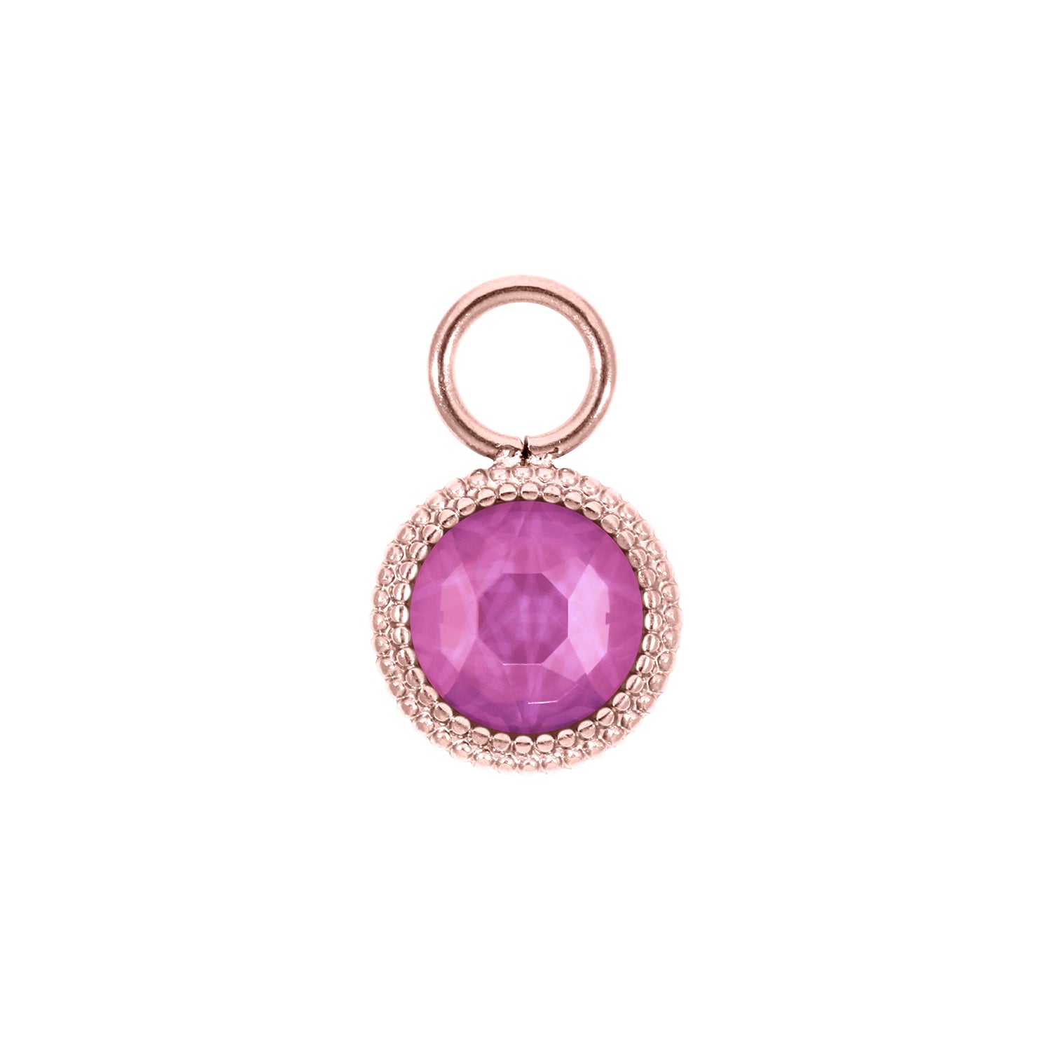 Fabero Flat Charm 10 mm - Roségold Crystal Orchid Ignite