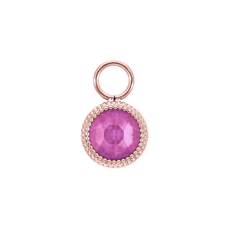 Fabero Flat Charm 10 mm - Roségold Crystal Orchid Ignite