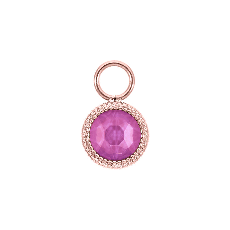 Fabero Flat Charm 10 mm - Roségold Crystal Orchid Ignite