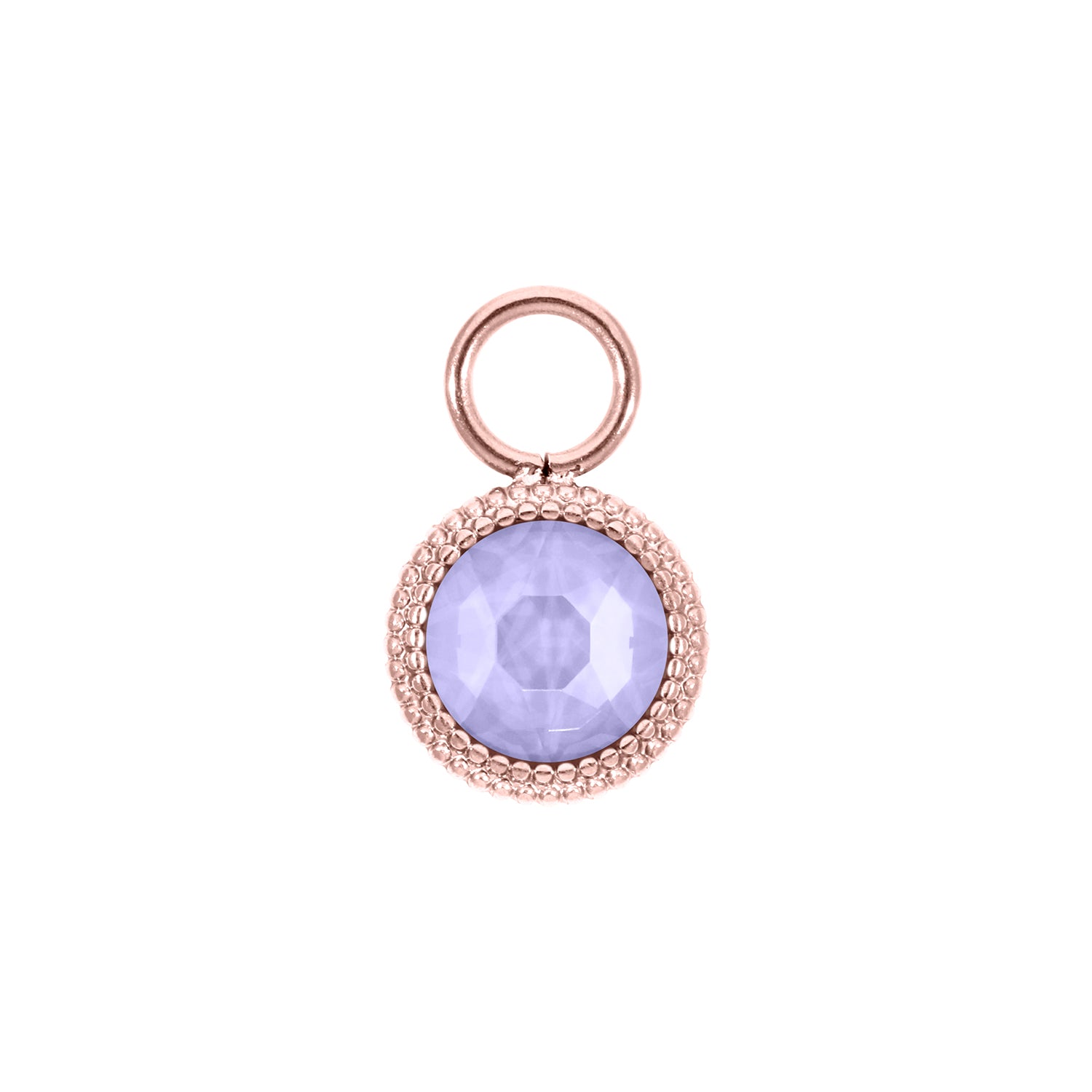 Fabero Flat Charm 10 mm - Roségold Crystal Purple Ignite
