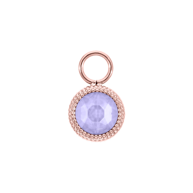 Fabero Flat Charm 10 mm - Roségold Crystal Purple Ignite