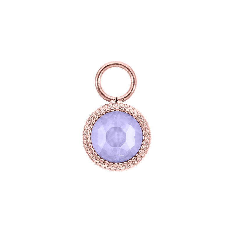Fabero Flat Charm 10 mm - Roségold Crystal Purple Ignite