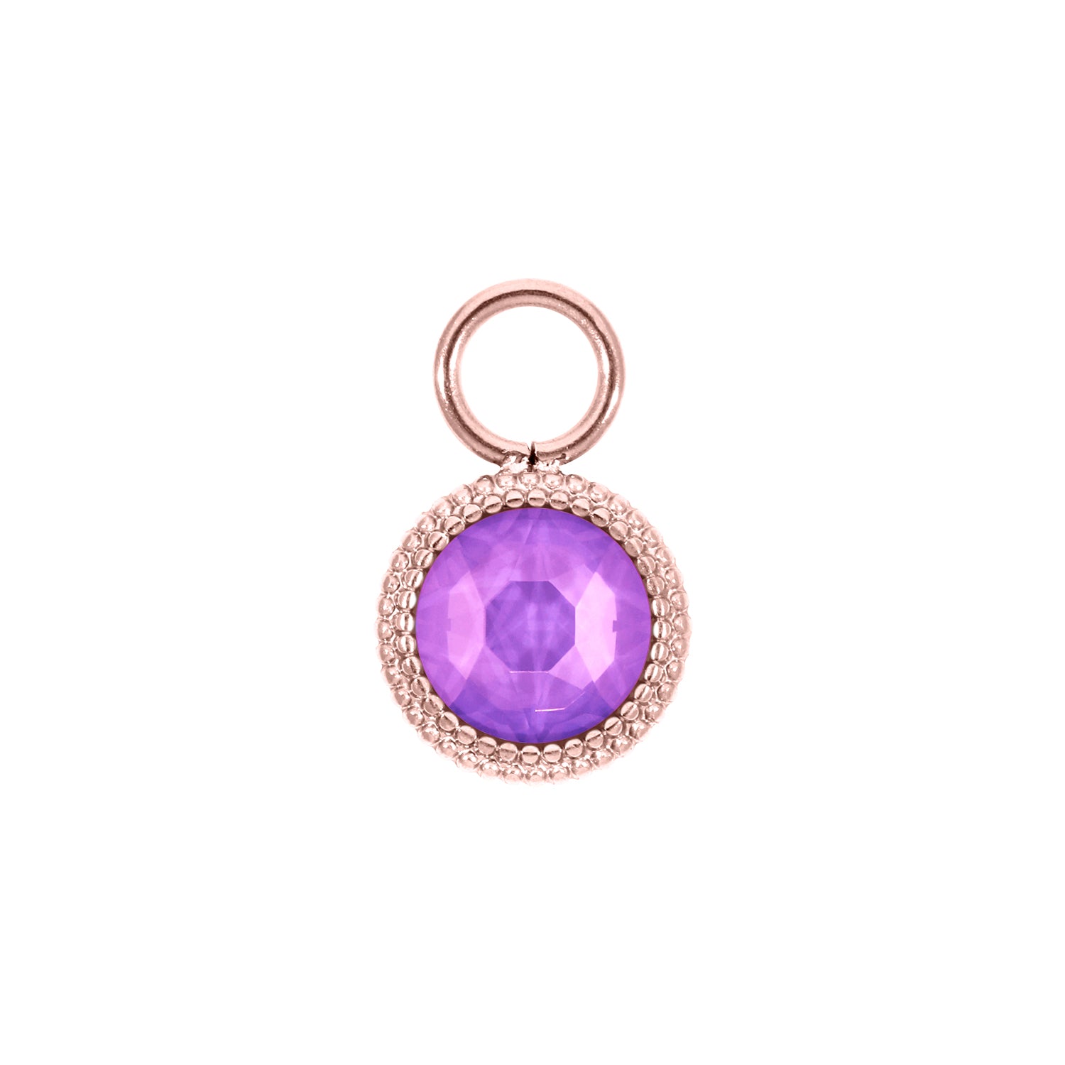 Fabero Flat Charm 10 mm - Roségold Crystal Electric Violet Ignite