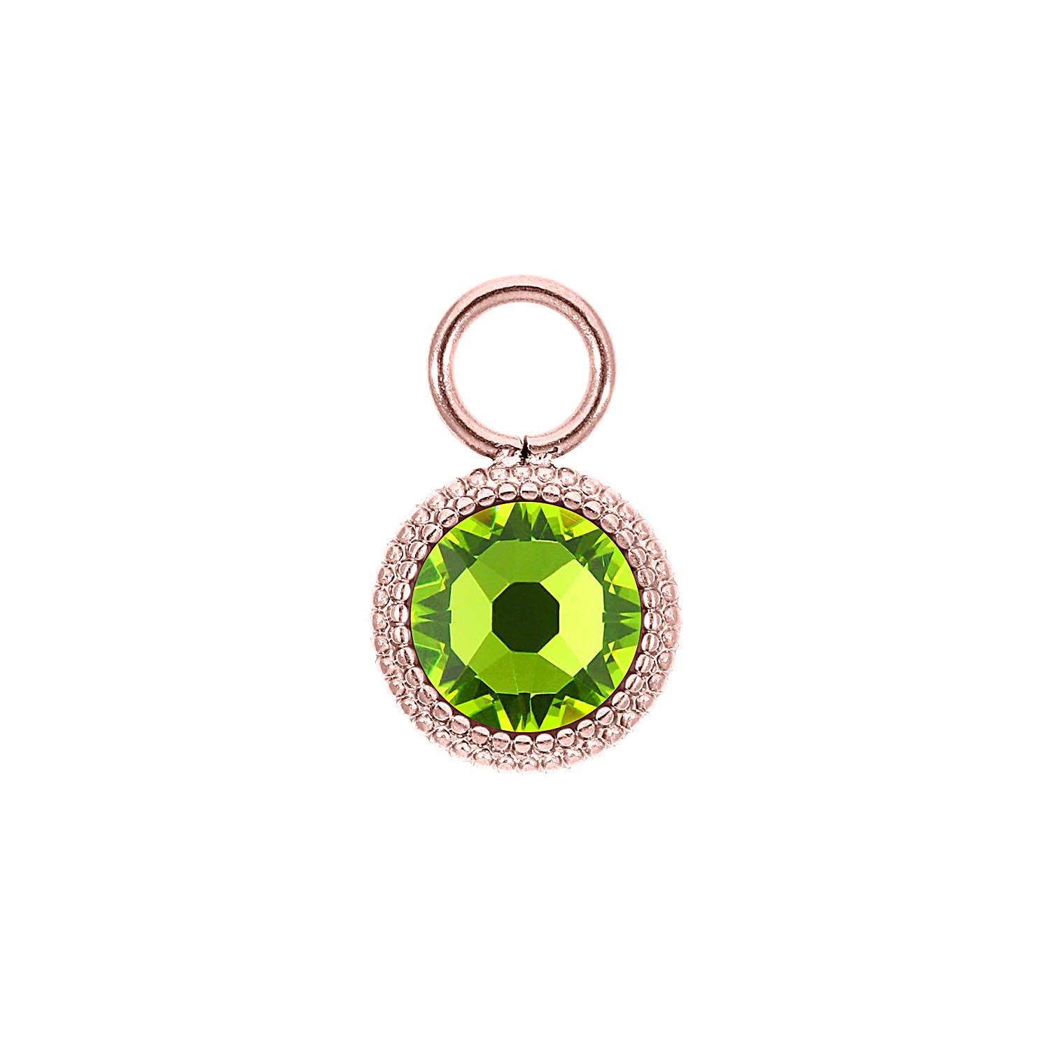 Fabero Flat Charm 10 mm - Roségold Citrus Green