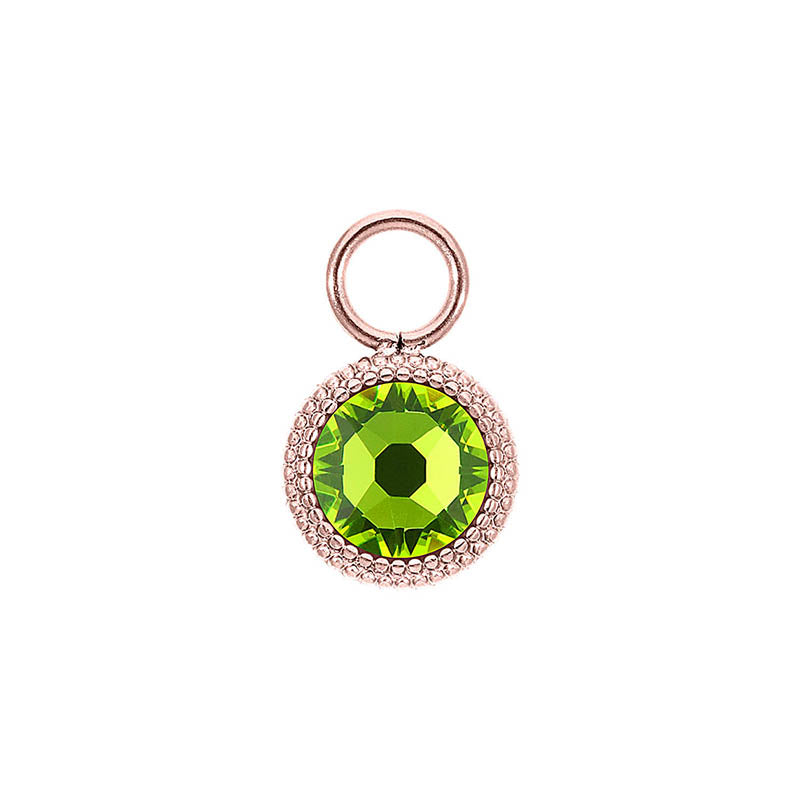 Fabero Flat Charm 10 mm - Roségold Citrus Green
