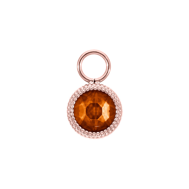 Fabero Flat Charm 10 mm - Roségold Smoked Topaz