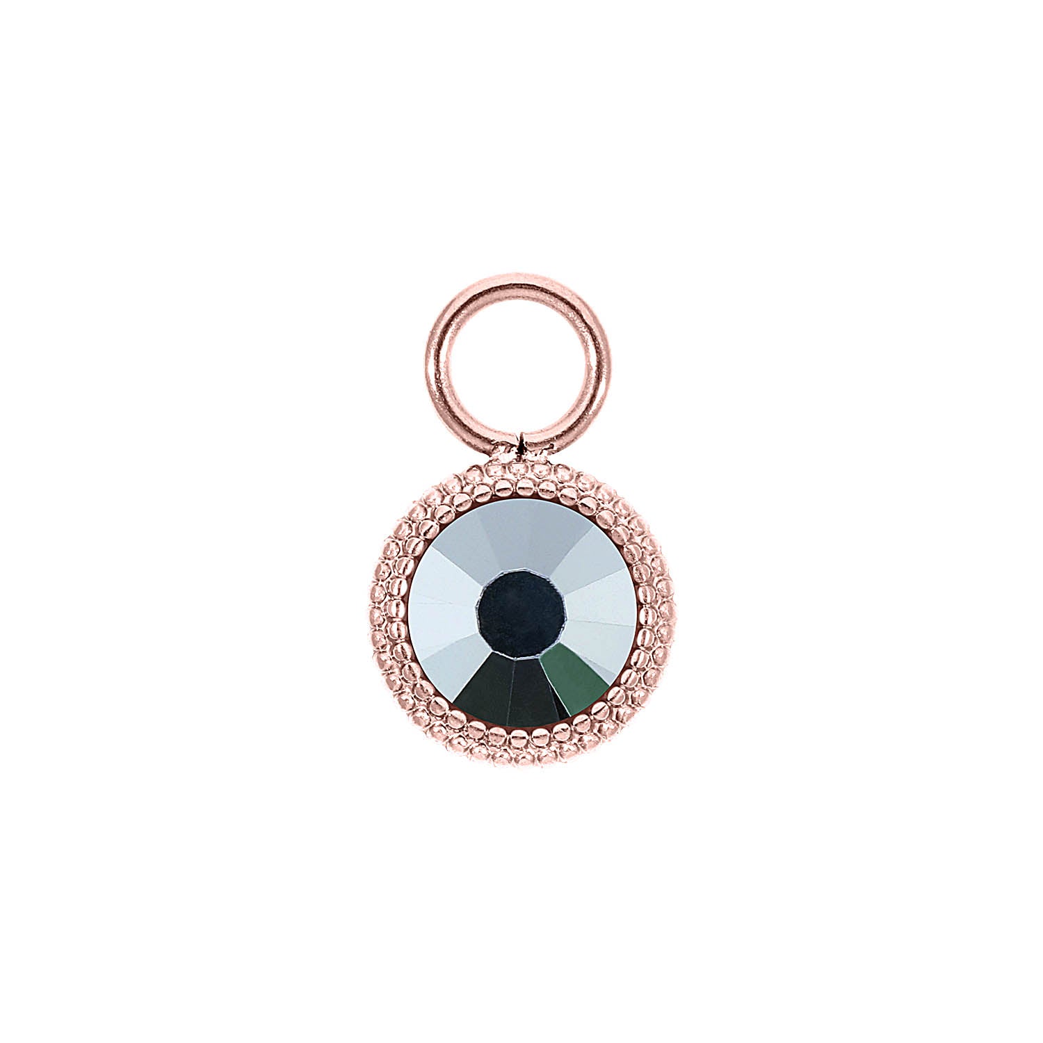 Fabero Flat Charm 10 mm - Roségold crystal labrador