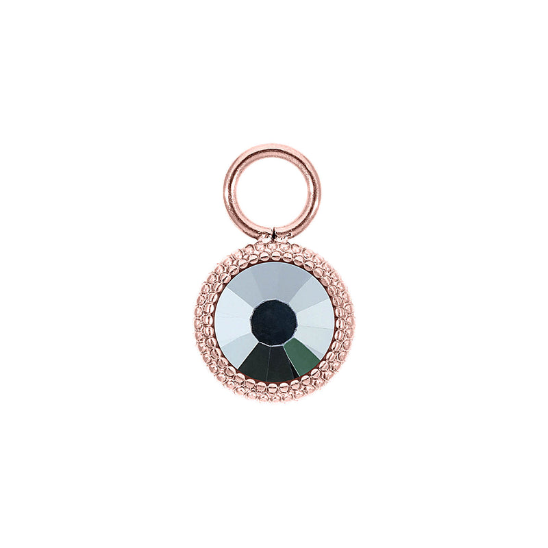 Fabero Flat Charm 10 mm - Roségold crystal labrador