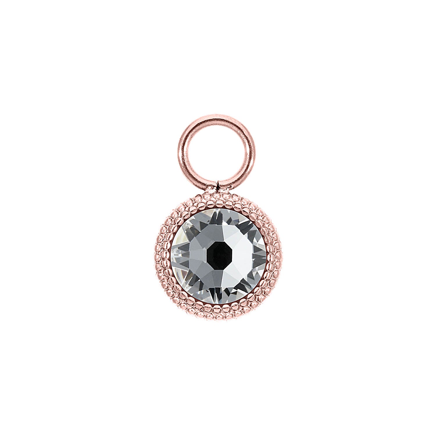 Fabero Flat Charm 10 mm - Roségold crystal