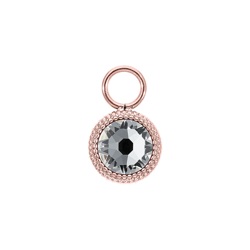 Fabero Flat Charm 10 mm - Roségold crystal