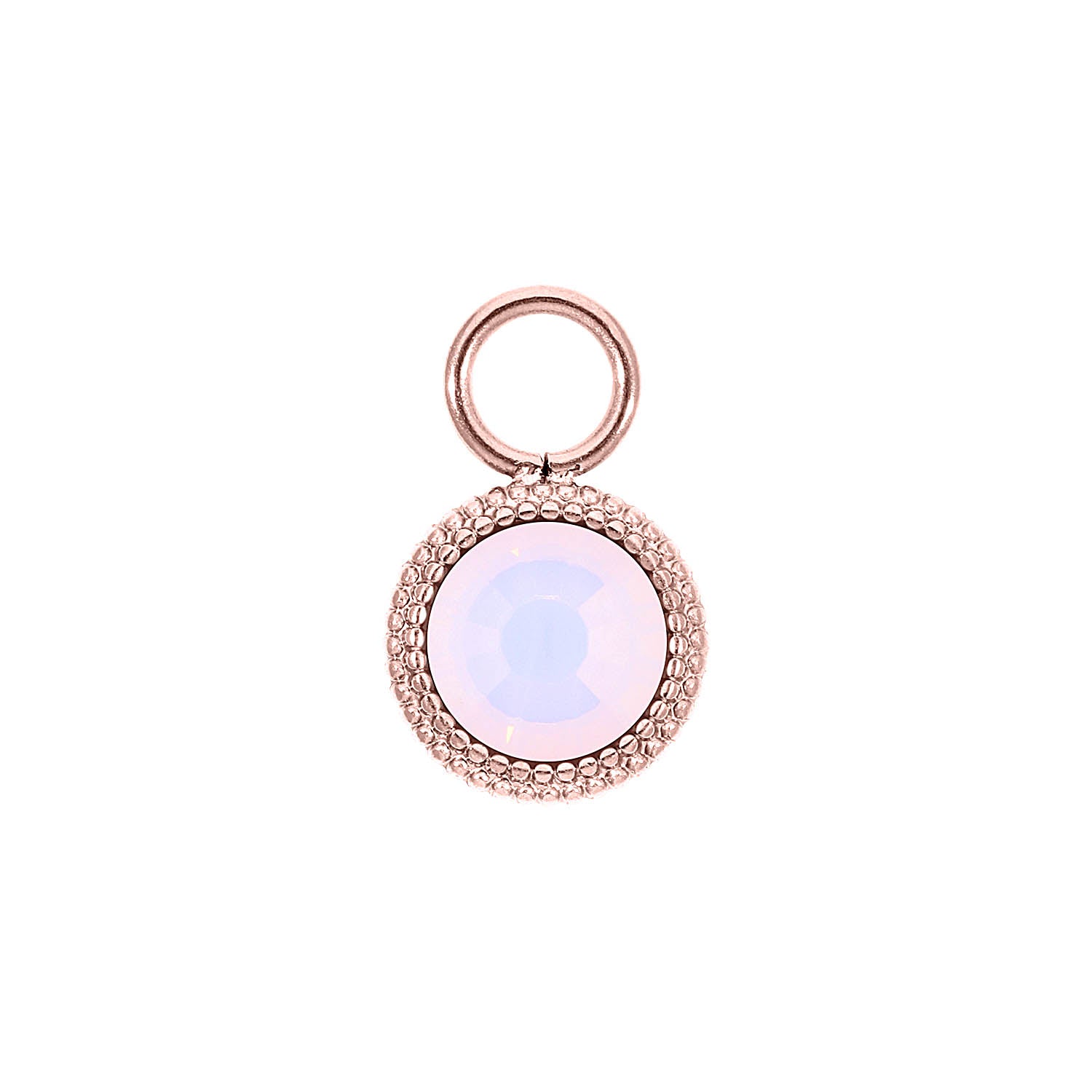Fabero Flat Charm 10 mm - Roségold rose opal