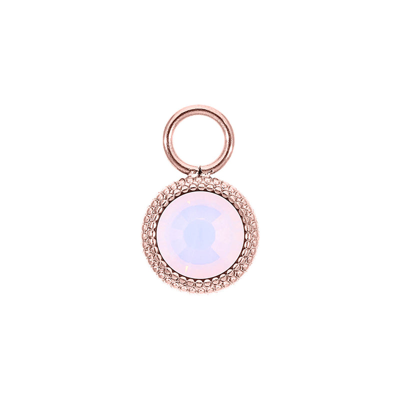 Fabero Flat Charm 10 mm - Roségold rose opal