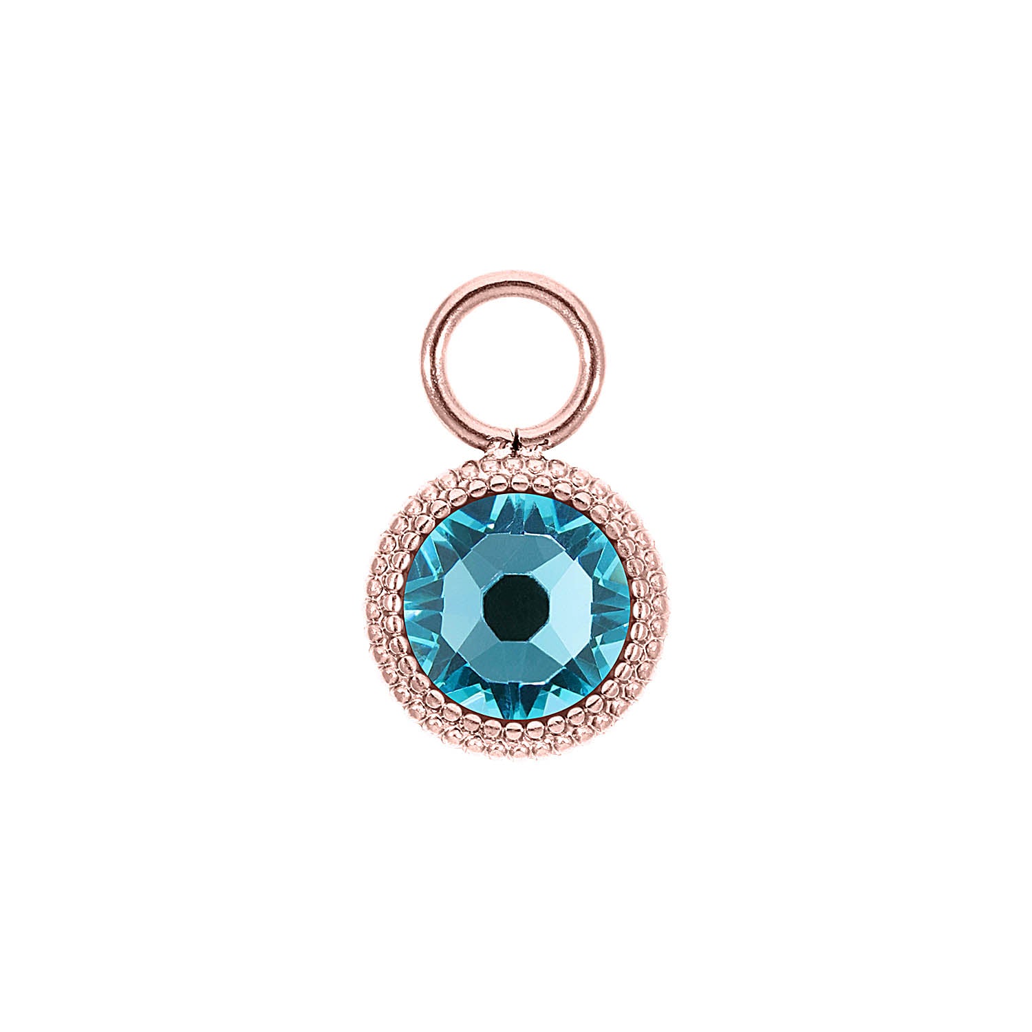 Fabero Flat Charm 10 mm - Roségold Light Turquoise