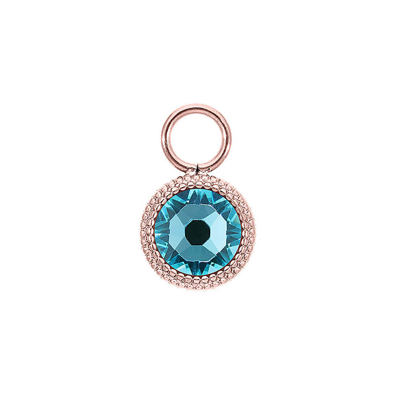 Fabero Flat Charm 10 mm - Roségold Light Turquoise
