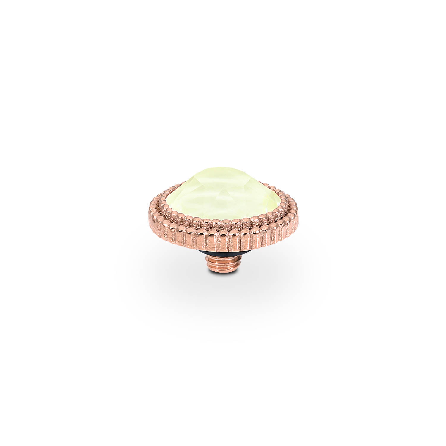 Fabero Flat Top 10 mm - Roségold crystal soft yellow ignite