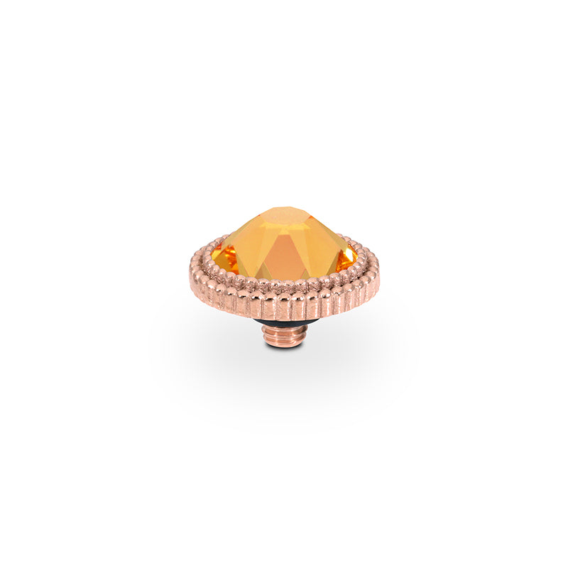 Fabero Flat Top 10 mm - Roségold Crystal Mango Ignite